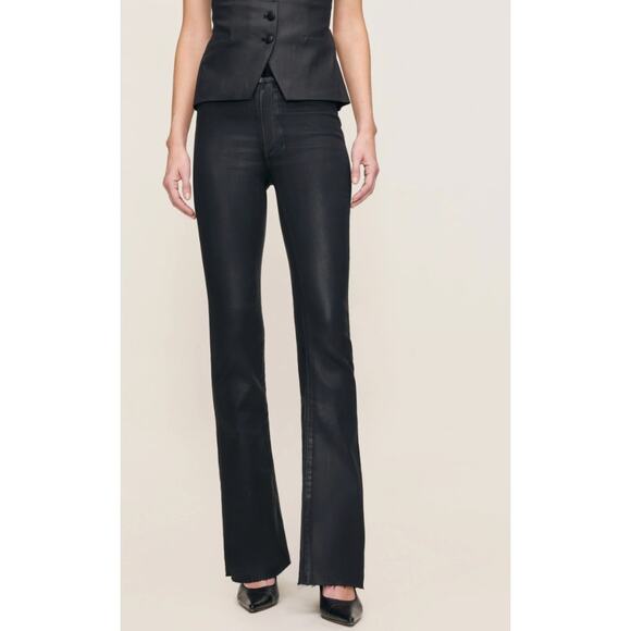 NWOT DL1961 Bridgette High rise Instasculpt Black Coated Jeans Pants Size 27 - Picture 1 of 6